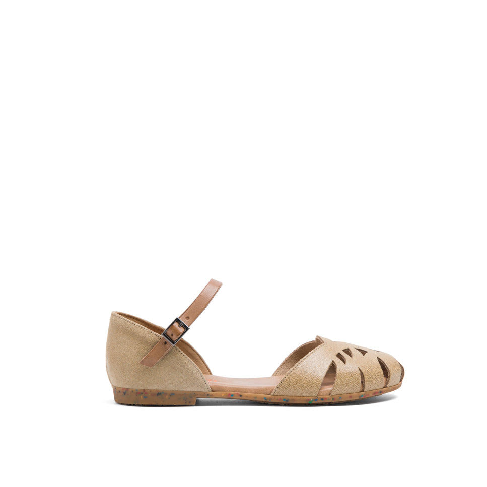 enclosed leather sandals