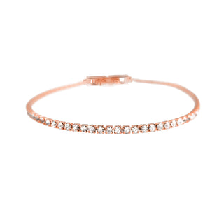 Pulsera de Circonita Brillante acabada en oro rosa 18K - Kayla-blanco