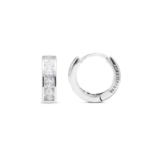 Pendientes de Plata de Ley 925 con Circonita Brillante acabados en rodio - Essential-blanco