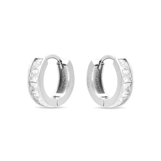 Pendientes de Plata de Ley 925 con Circonita Brillante acabados en rodio - Essential-blanco