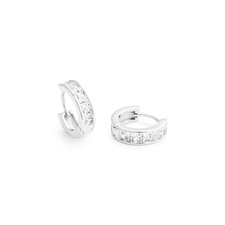 Pendientes de Plata de Ley 925 con Circonita Brillante acabados en rodio - Essential-blanco