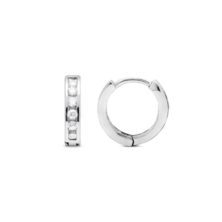 Pendientes de Plata de Ley 925 con Circonita Brillante acabados en rodio - Essential-blanco