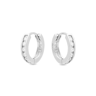 Pendientes de Plata de Ley 925 con Circonita Brillante acabados en rodio - Essential-blanco