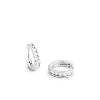 Pendientes de Plata de Ley 925 con Circonita Brillante acabados en rodio - Essential-blanco