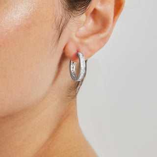 Pendientes de Plata de Ley 925 con Circonita Brillante acabados en rodio - Essential-blanco