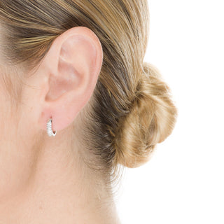 Pendientes de Plata de Ley 925 con Circonita Brillante acabados en rodio - Essential-blanco