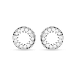 Pendientes de Plata de Ley 925 con Circonita Brillante acabados en rodio - Essential-blanco