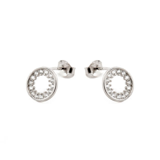 Pendientes de Plata de Ley 925 con Circonita Brillante acabados en rodio - Essential-blanco