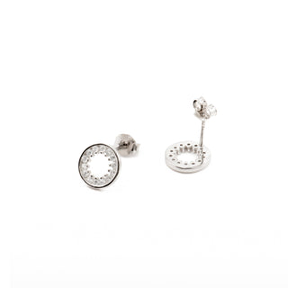 Pendientes de Plata de Ley 925 con Circonita Brillante acabados en rodio - Essential-blanco