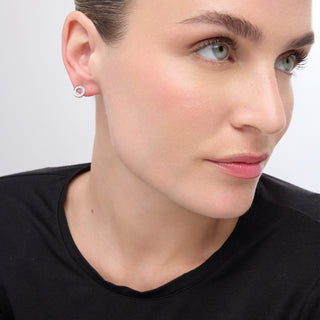 Pendientes de Plata de Ley 925 con Circonita Brillante acabados en rodio - Essential-blanco