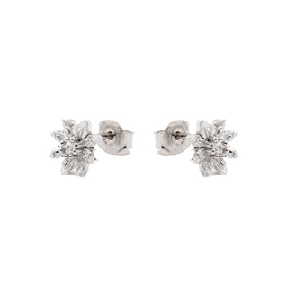 Pendientes de Plata de Ley 925 con Circonita Brillante acabados en rodio - Aul-blanco