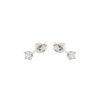 Pendientes de Plata de Ley 925 con Circonita Brillante acabado Rodio - Kyoro-blanco