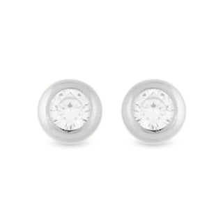 Pendientes de Plata de Ley 925 con Circonita Brillante acabados en rodio - Essential-blanco
