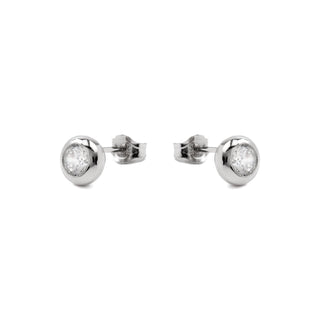 Pendientes de Plata de Ley 925 con Circonita Brillante acabados en rodio - Essential-blanco