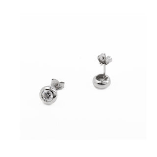 Pendientes de Plata de Ley 925 con Circonita Brillante acabados en rodio - Essential-blanco