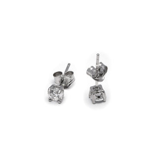 Pendientes de Plata de Ley 925 con Circonita Brillante acabados en rodio - Básico-blanco