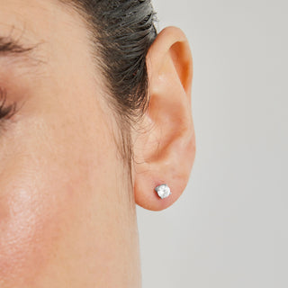 Pendientes de Plata de Ley 925 con Circonita Brillante acabados en rodio - Básico-blanco