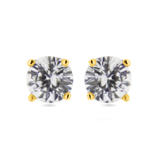 Pendientes de Plata de Ley 925 con Circonita Brillante acabados en rodio - Básico-blanco