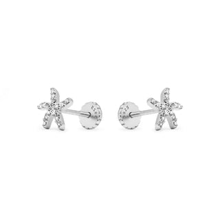 Pendientes de Plata de Ley 925 con Circonita Brillante acabados en rodio - Lamya-blanco
