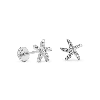 Pendientes de Plata de Ley 925 con Circonita Brillante acabados en rodio - Lamya-blanco