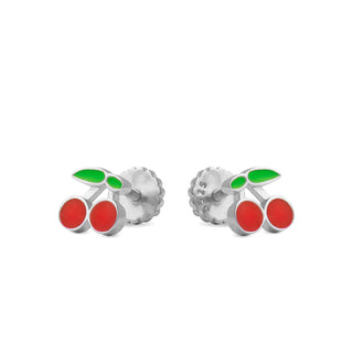 Pendientes de Plata de Ley 925 acabados en rodio - Myko-rojo