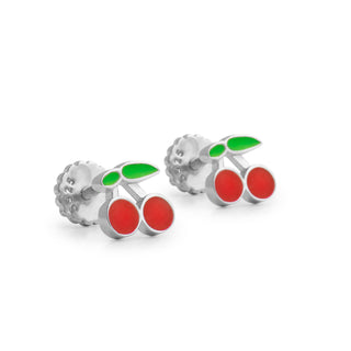 Pendientes de Plata de Ley 925 acabados en rodio - Myko-rojo