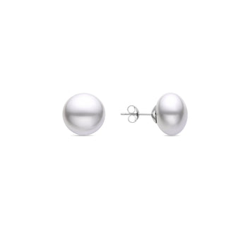 Pendientes de Plata de Ley 925 con Perla Blanca acabados en rodio - Nandi-blanco