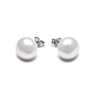 Pendientes de Plata de Ley 925 con Perla Blanca acabados en rodio - Nandi-blanco