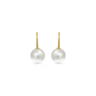 Pendientes de Plata de Ley 925 con Perla Blanca acabados en oro amarillo 18K - Essential-blanco