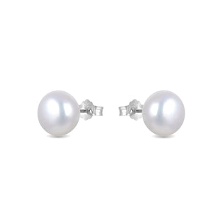 Pendientes de Plata de Ley 925 con Perla Blanca acabados en rodio - Essential-blanco