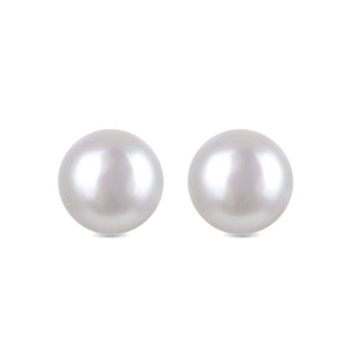 Pendientes de Plata de Ley 925 con Perla Blanca acabado oro amarillo 18K - Básico-blanco