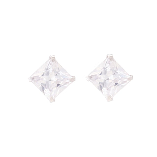 Pendientes de Plata de Ley 925 con Circonita Brillante acabados en rodio - Essential-blanco