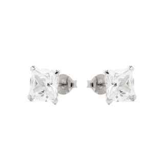 Pendientes de Plata de Ley 925 con Circonita Brillante acabados en rodio - Essential-blanco