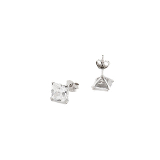 Pendientes de Plata de Ley 925 con Circonita Brillante acabados en rodio - Essential-blanco