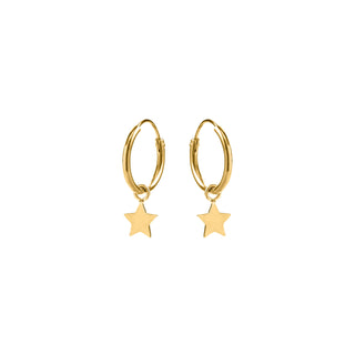 Pendientes de Plata de Ley 925 acabados en oro amarillo 18K - Essential-gris
