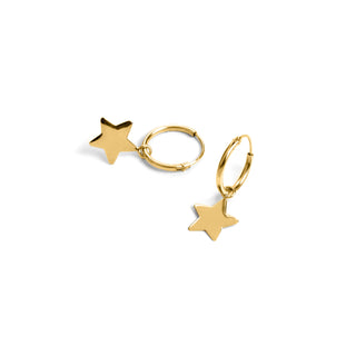 Pendientes de Plata de Ley 925 acabados en oro amarillo 18K - Essential-gris