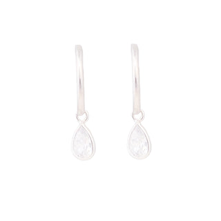 Pendientes de Plata de Ley 925 con Circonita Brillante acabados en rodio - Essential-blanco