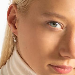 Pendientes de Plata de Ley 925 con Circonita Brillante acabados en rodio - Essential-blanco