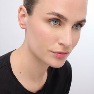 Pendientes de Plata de Ley 925 acabados en oro amarillo 18K - Essential-amarillo