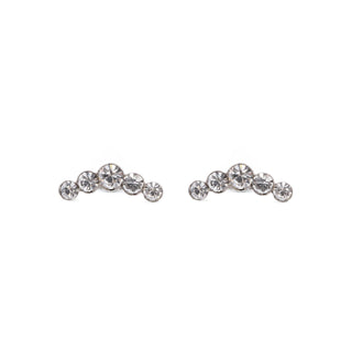 Pendientes de plata de Ley 925 y Circonita Brillante acabado en rodio - Furcell-BLANCO