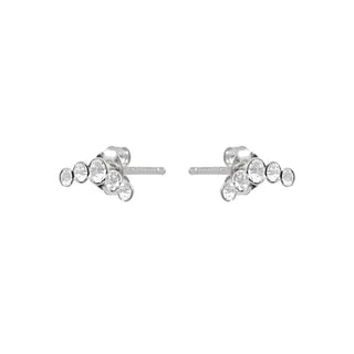 Pendientes de plata de Ley 925 y Circonita Brillante acabado en rodio - Furcell-BLANCO