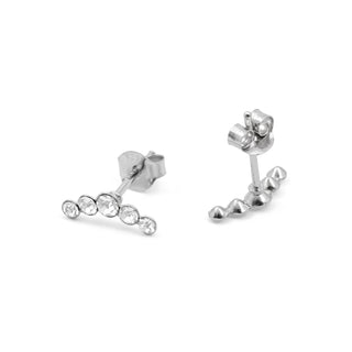Pendientes de plata de Ley 925 y Circonita Brillante acabado en rodio - Furcell-BLANCO