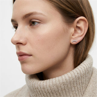 Pendientes de plata de Ley 925 y Circonita Brillante acabado en rodio - Furcell-BLANCO