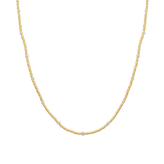 Collar de Plata de Ley 925 y Lacado Blanco acabado en oro amarillo de 18k - Altow-Dorado