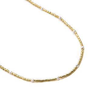 Collar de Plata de Ley 925 y Lacado Blanco acabado en oro amarillo de 18k - Altow-Dorado
