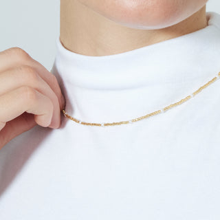 Collar de Plata de Ley 925 y Lacado Blanco acabado en oro amarillo de 18k - Altow-Dorado