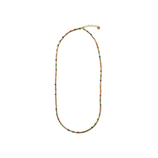 Collar de Plata de Ley 925 y Cristal Multicolor acabado en oro amarillo de 18k - Sharawi-Dorado