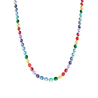 Collar de Plata de Ley 925 y Cuarzo Hidrotermal Multicolor acabado en rodio - Rasyes-Dorado