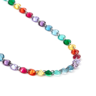 Collar de Plata de Ley 925 y Cuarzo Hidrotermal Multicolor acabado en rodio - Rasyes-Dorado