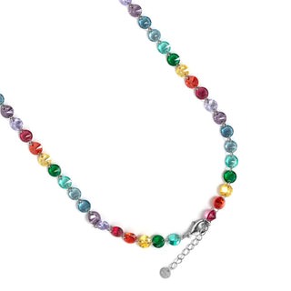 Collar de Plata de Ley 925 y Cuarzo Hidrotermal Multicolor acabado en rodio - Rasyes-Dorado